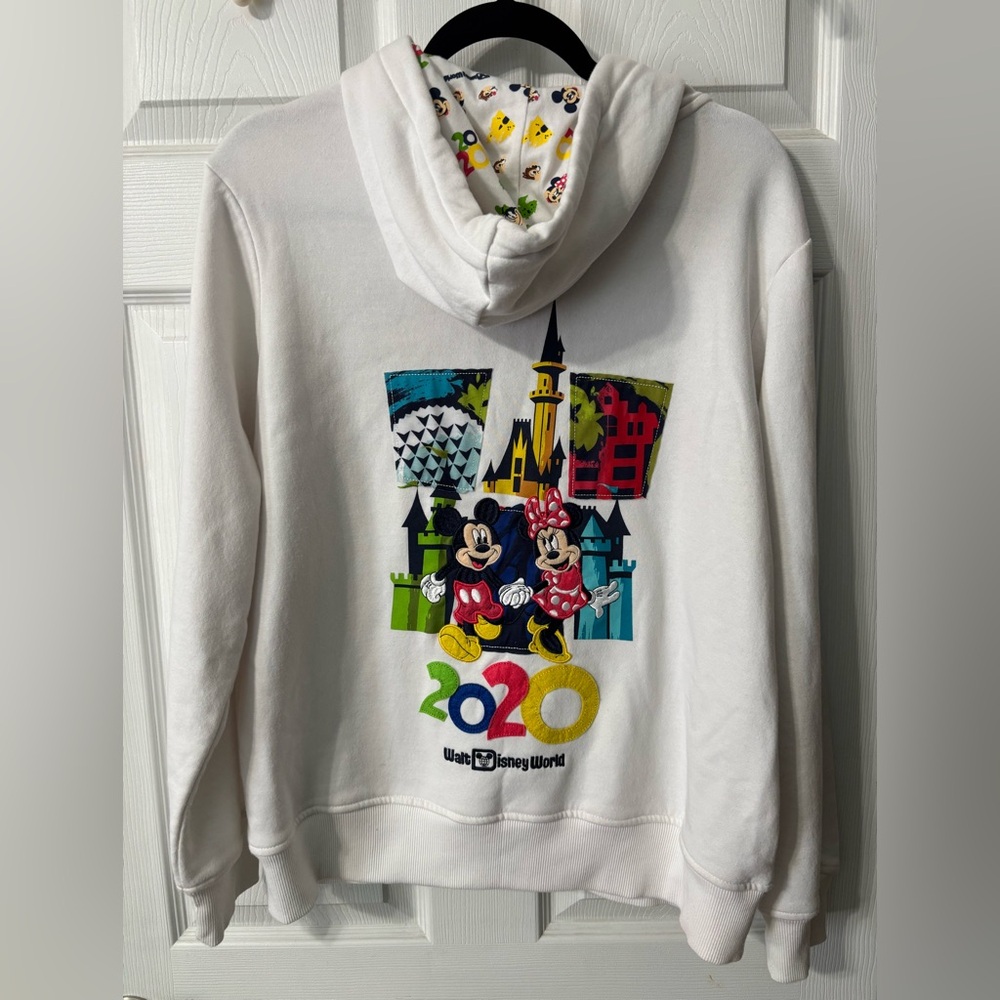 Disney Parks Full Zip Hoodie Womens XXL 2020 Mickey Minnie Embroidered READ